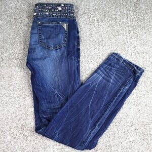 VO JEANS Womens Embellished Waist Blue Denim Skinny Jeans Size 30